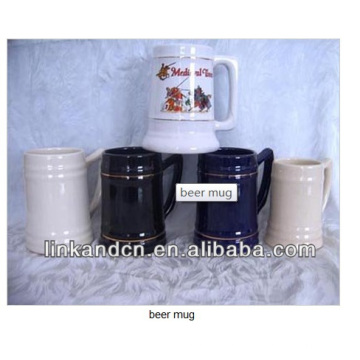 Haonai 2014 white custom ceramic beer stein mug